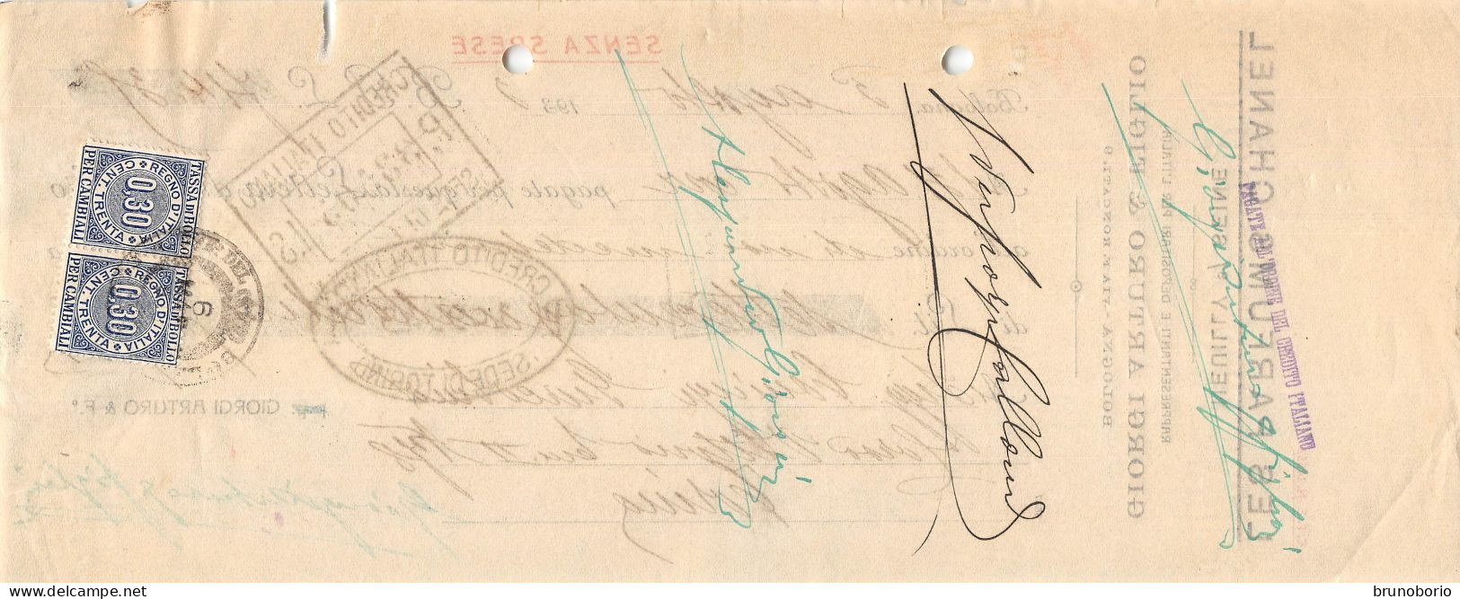 00152 "LES PARFUMS CHANEL-NEUILLY.SUR SEINE - GIORGI ARTURO & FIGLIO-BOLOGNA-CREDITO ITAL-TORINO 1937" CAMBIALE ORIG - Wechsel