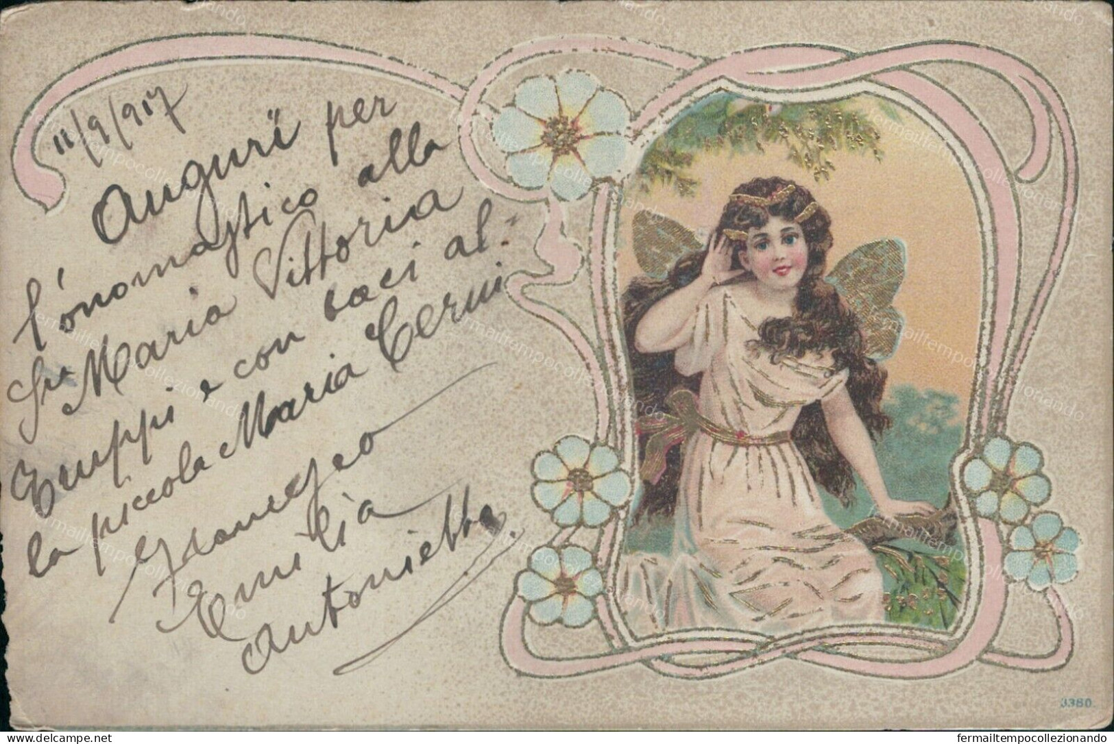 Cs209 Cartolina Cpa Art Deco Donnina Woman Lady Cupido Illustratore Artist - Sonstige & Ohne Zuordnung
