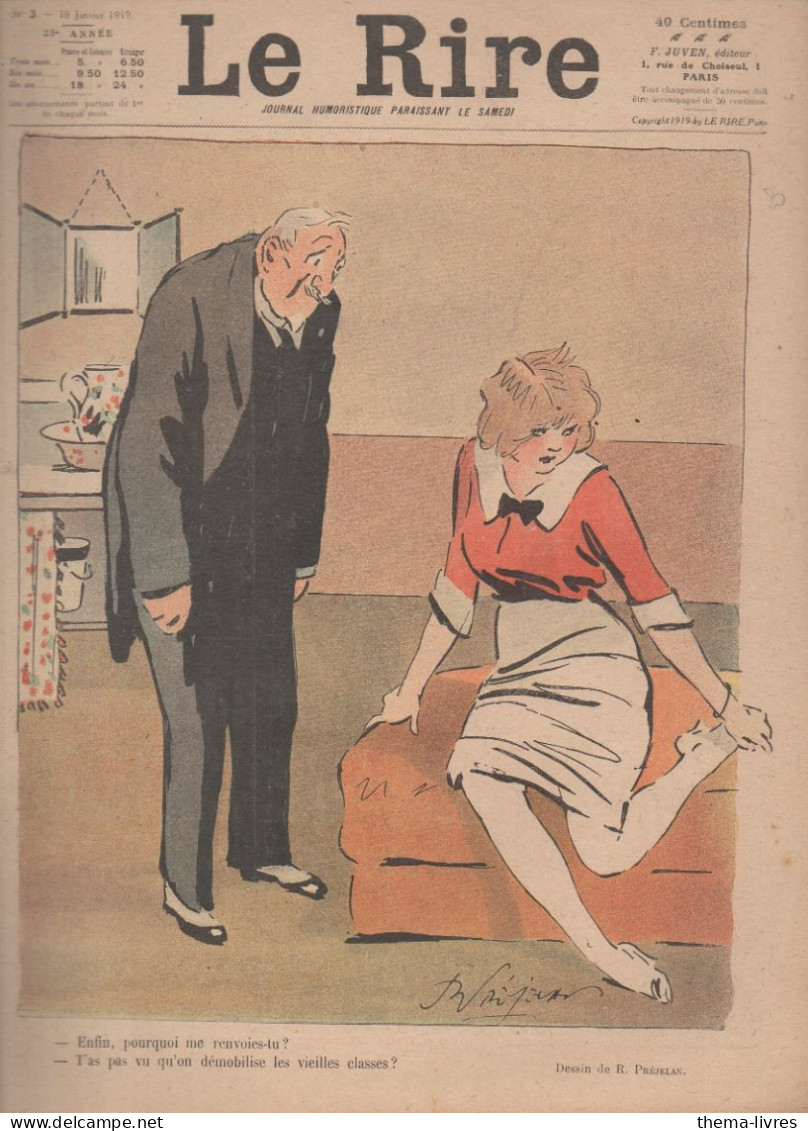 Revue  LE RIRE  N°3 Du 15 Janvier 1919   Couverture   PREJELAN   CAT4087AS) - Humour