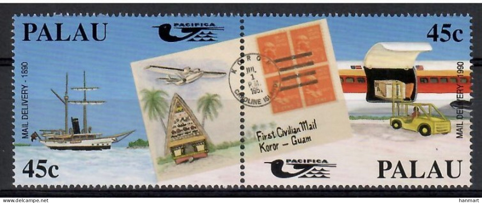 Palau 1990 Mi 395-396 MNH  (ZS7 PALpar395-396) - Autos