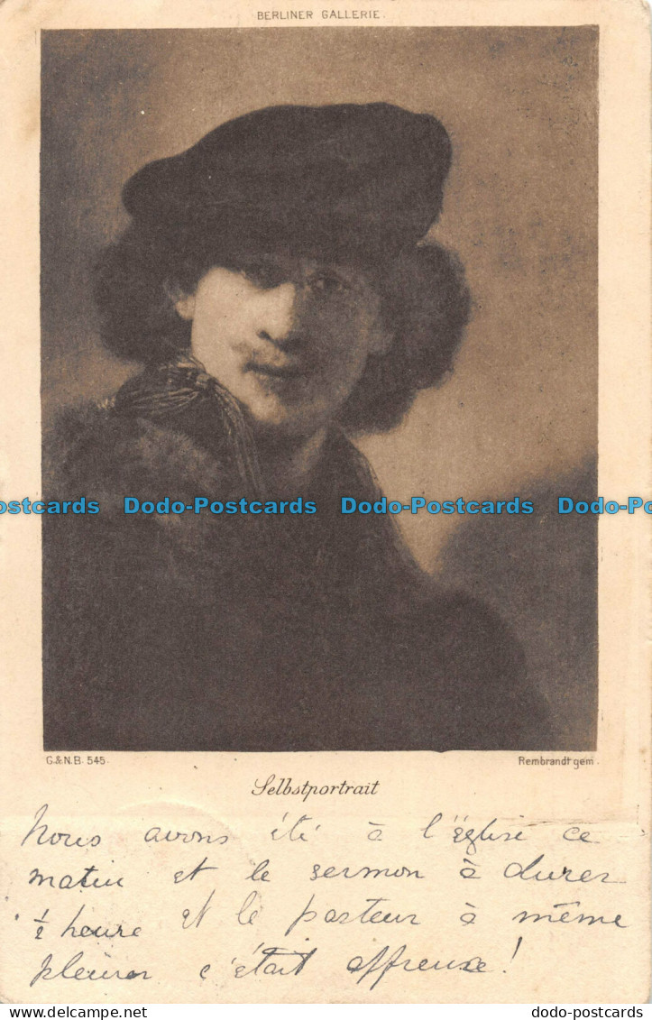 R051090 Postcard. Selbstportrait. Rembrandt - World