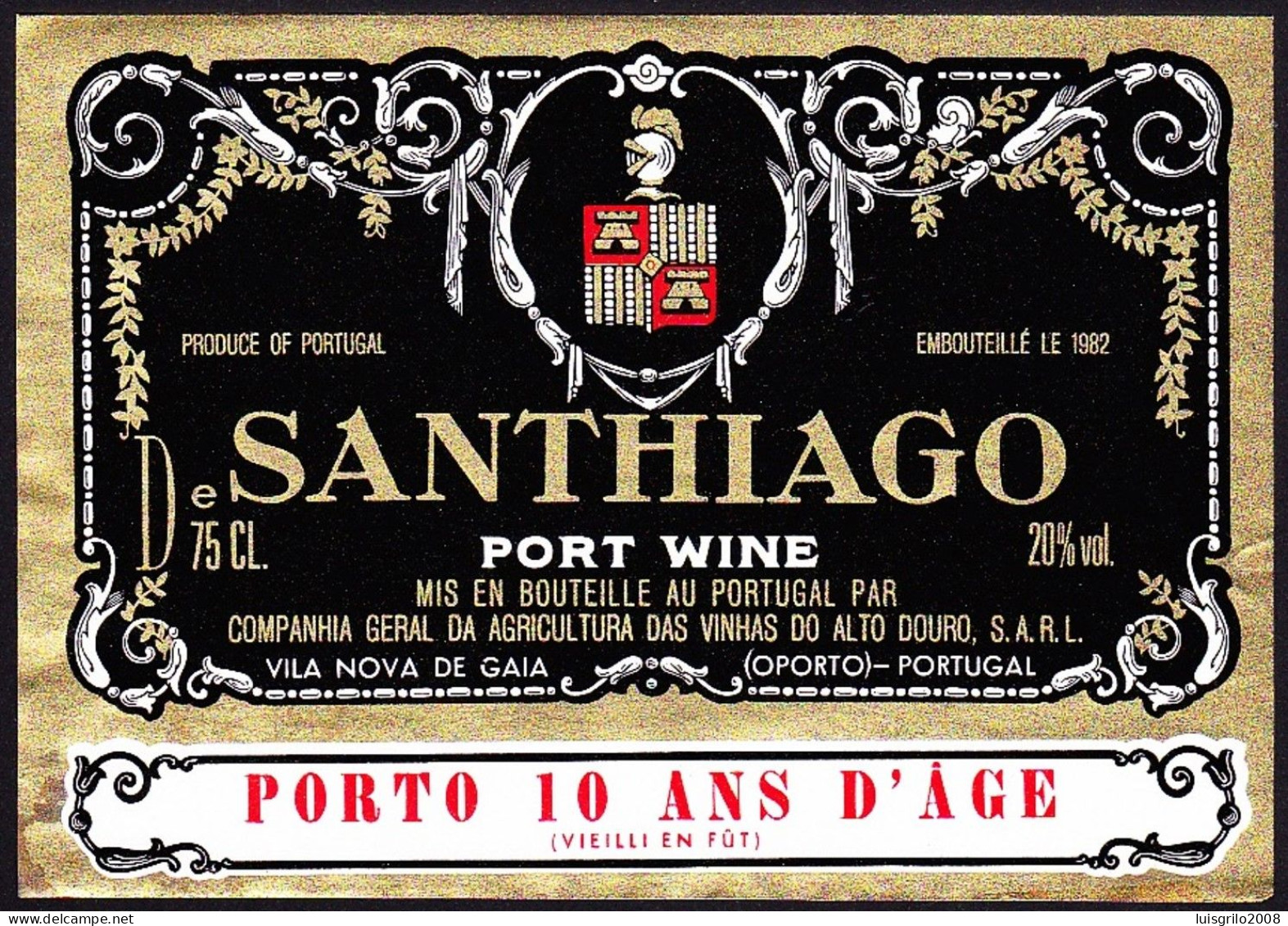 Port Wine Label, Portugal - SANTHIAGO Port Wine -|- Compª Vinhas Alto Douro. Vila Nova Gaia - Sonstige & Ohne Zuordnung
