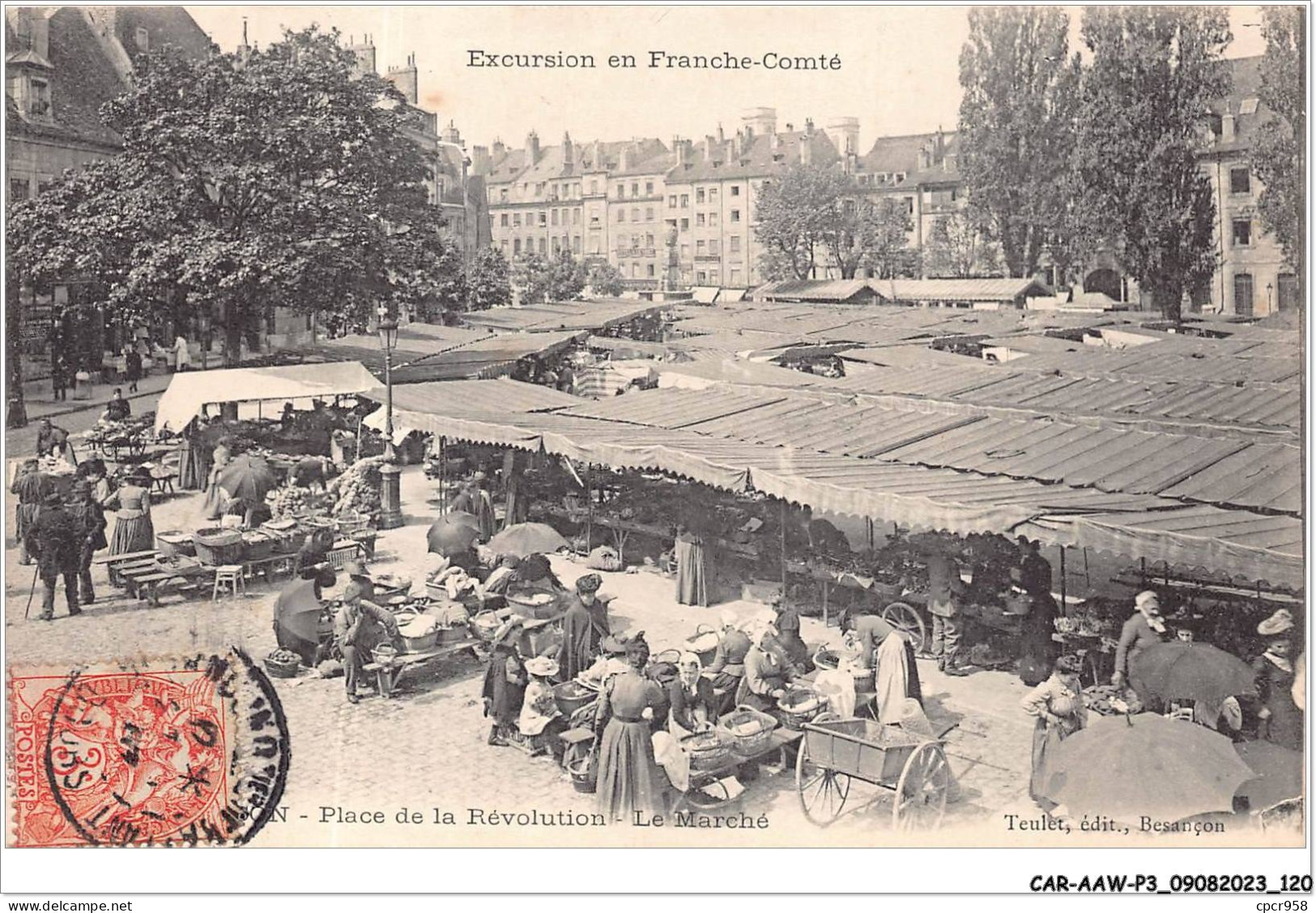 CAR-AAWP3-25-0224 - BESANCON - Place De La Révolution - Le Marché - Besancon