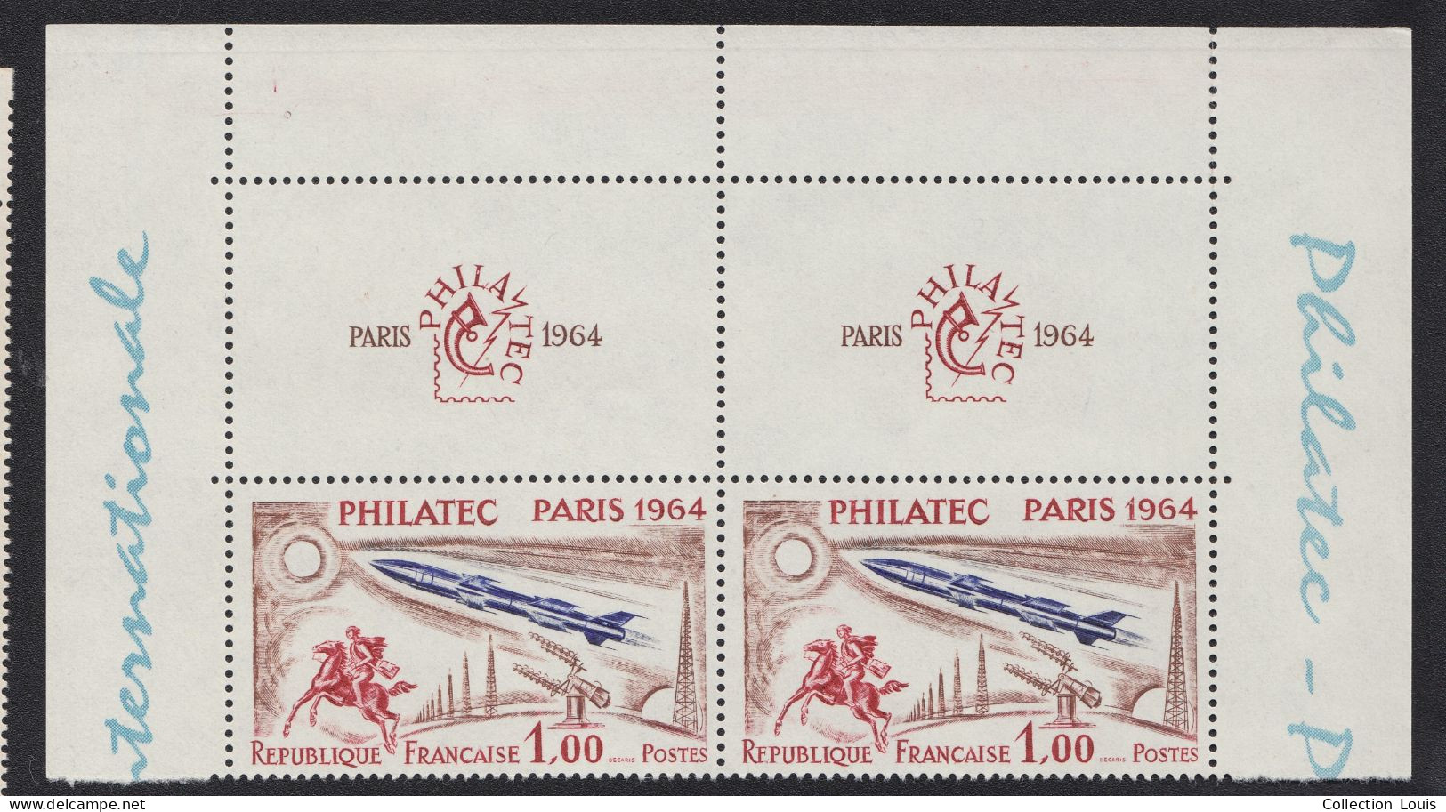 Bloc 2 Timbres Philatec Neufs N°1422 Y&T Expo Paris 1964 1F TBE - Ungebraucht