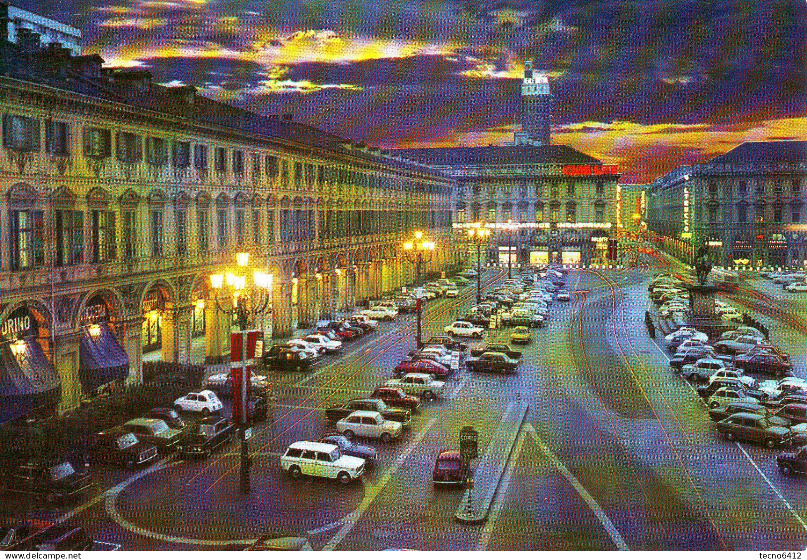 Torino Di Notte - Piazza S.carlo - Viaggiata - Piazze