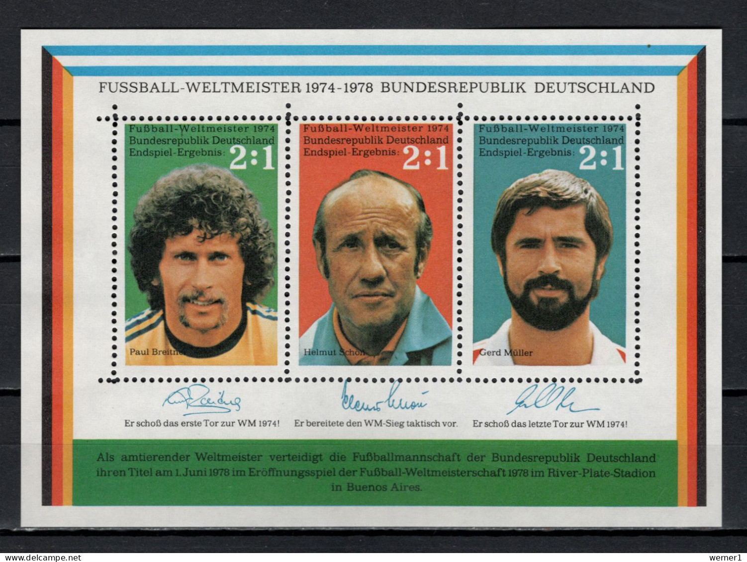 Germany 1974 Football Soccer World Cup Vignette MNH - 1974 – Allemagne Fédérale