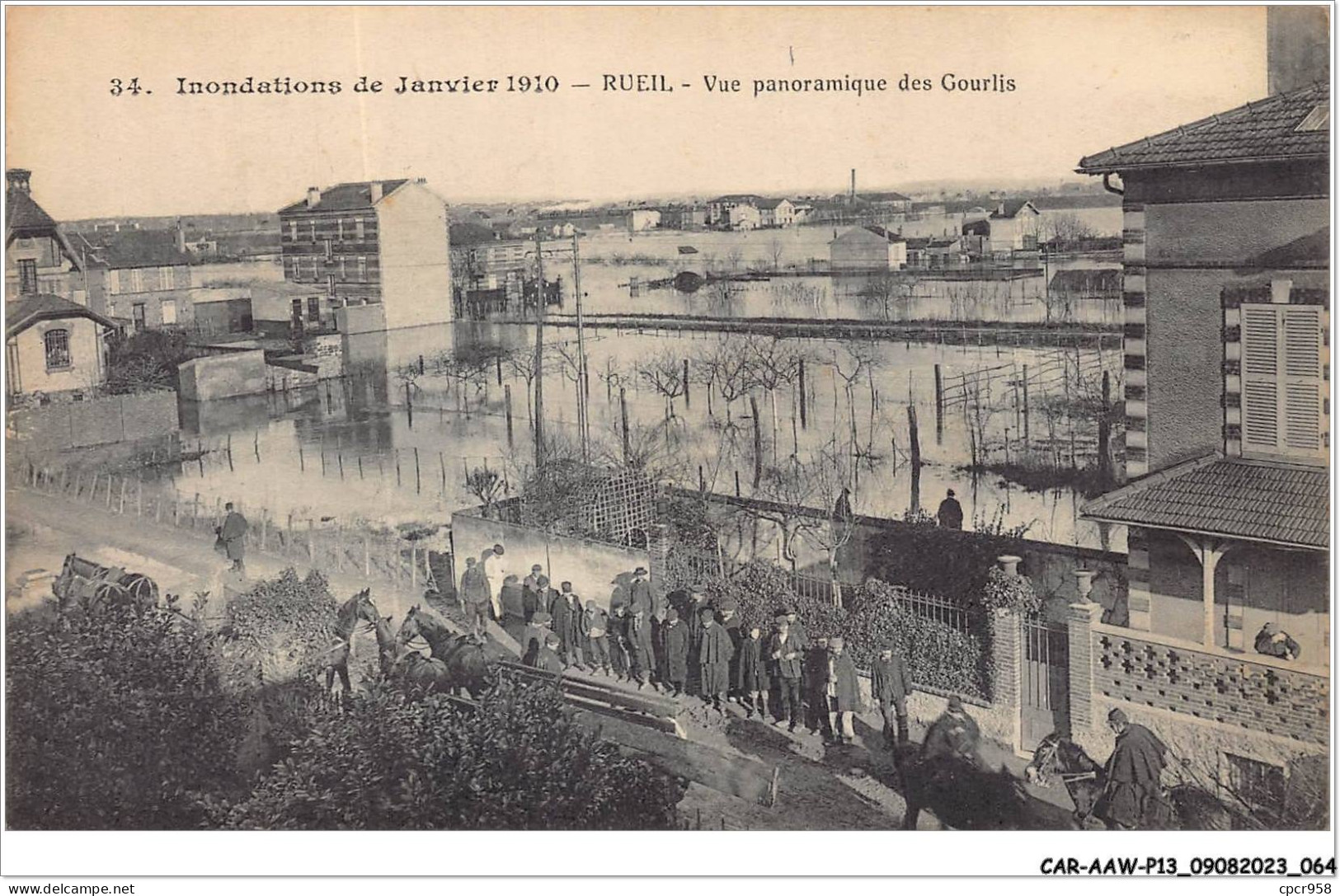 CAR-AAWP13-92-1022 - RUEIL - Inondations De Janvier 1910 - Vue Panoramique Des Gourlis - Rueil Malmaison