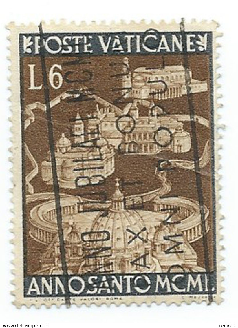 Vaticano 1949; Anno Santo : L. 6, Annullato Con Targhetta Giubileo. - Gebruikt