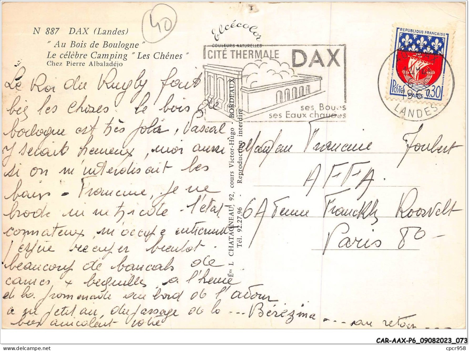 CAR-AAX-P6-40-0421 - DAX - Au Bois De Boulogne - Le Celebre Camping - Les Chenes - Dax