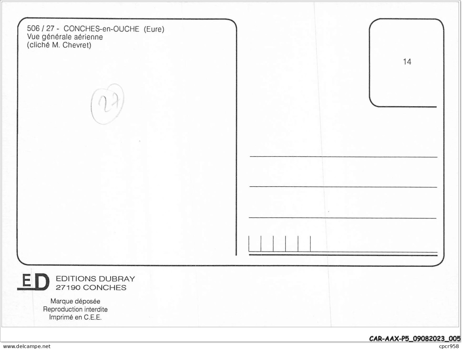 CAR-AAX-P5-27-0292 - CONCHES-EN-OUCHE - Vue Generale Aerienne - Conches-en-Ouche