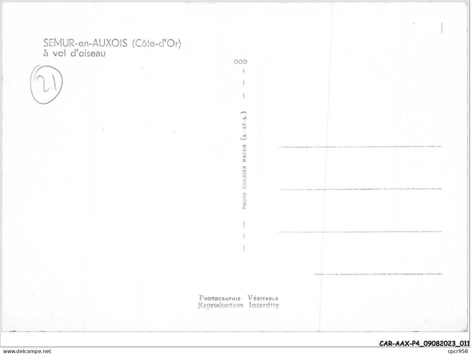 CAR-AAX-P4-21-0210 - SEMUR-en-AUXOIS - A Vol D'oiseau - Semur