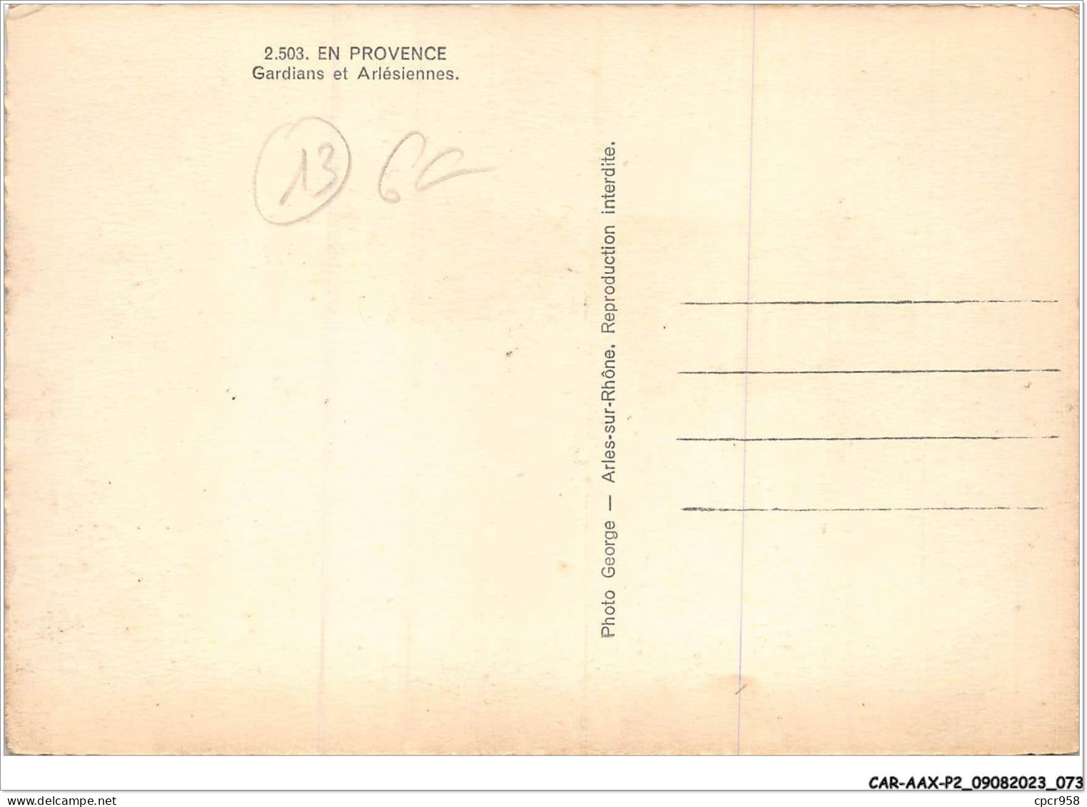 CAR-AAX-P2-13-0104 - EN PROVENCE - Gardians Et Arlesiennes - Sonstige & Ohne Zuordnung