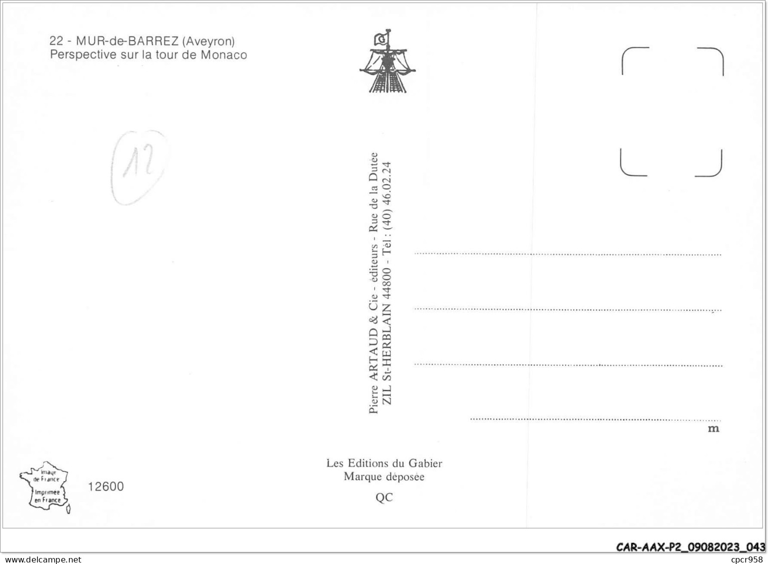 CAR-AAX-P2-12-0089 - MUR DE BARREZ - Perspective Sur La Tour De Monaco - Andere & Zonder Classificatie