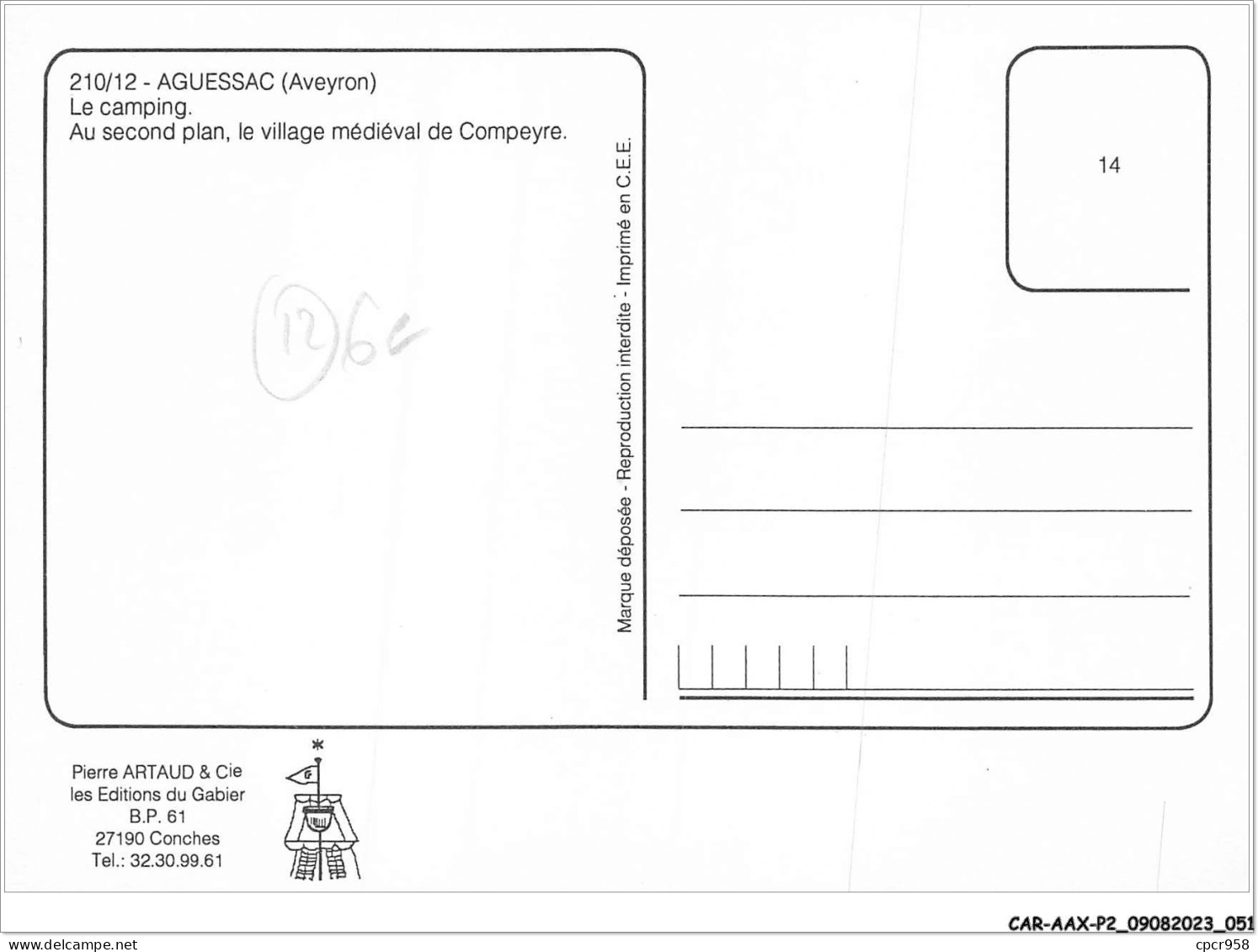 CAR-AAX-P2-12-0093 - AGUESSAC - Le Camping - Au Second Plan - Le Village Edieval De Compeyre - Andere & Zonder Classificatie