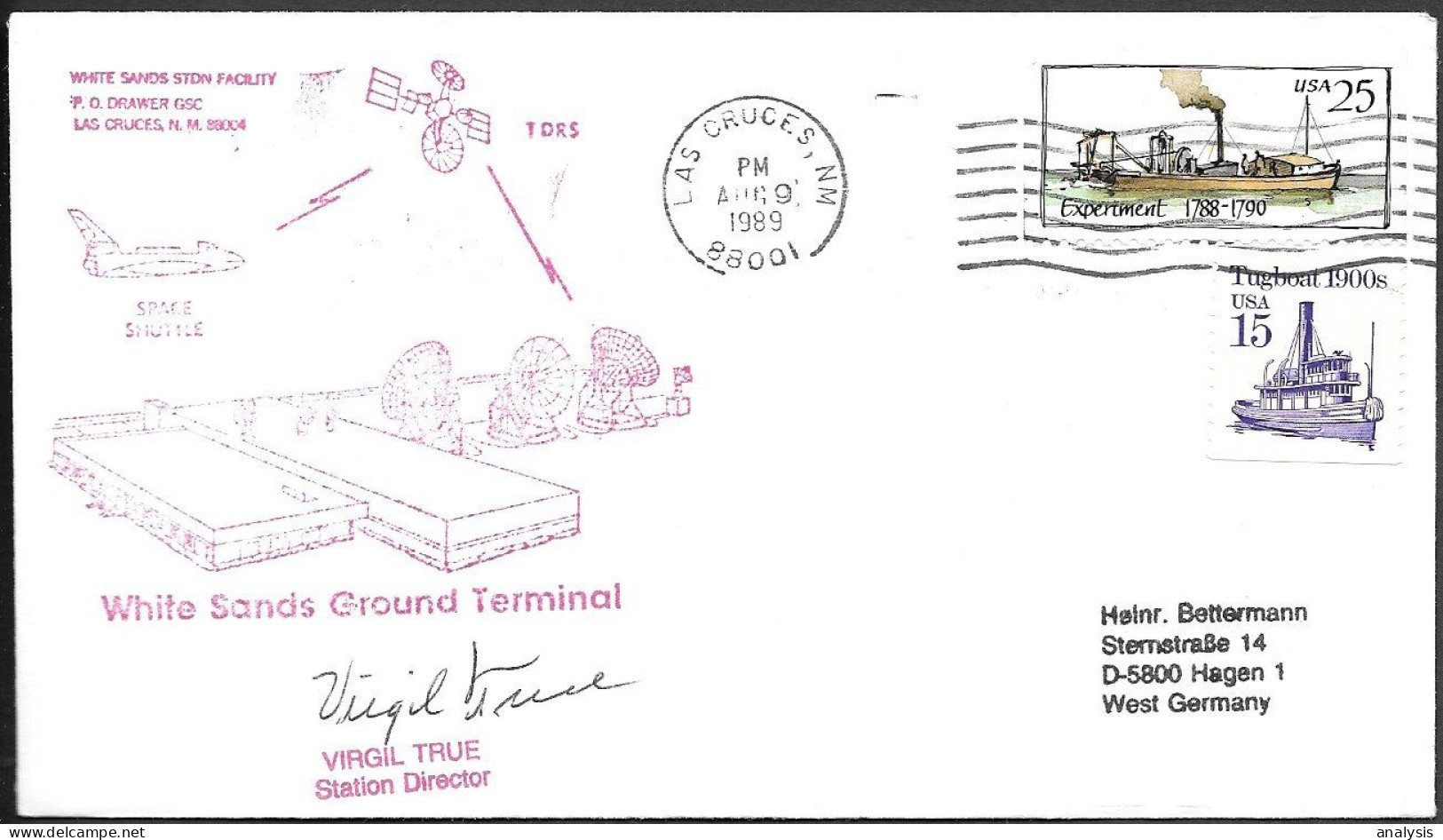 US Space Cover 1989. Columbia STS-28 Launch. White Sands STDN - Verenigde Staten