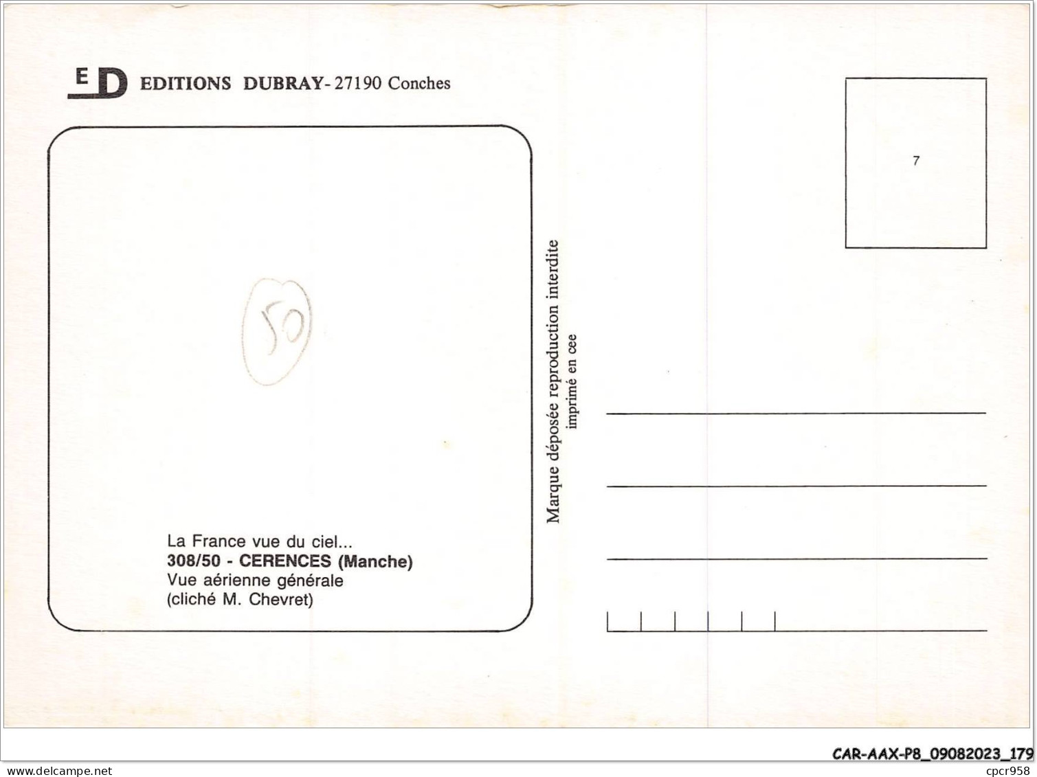 CAR-AAX-P8-50-0646 - CERENCES - Vue Aerienne Generale - Sonstige & Ohne Zuordnung