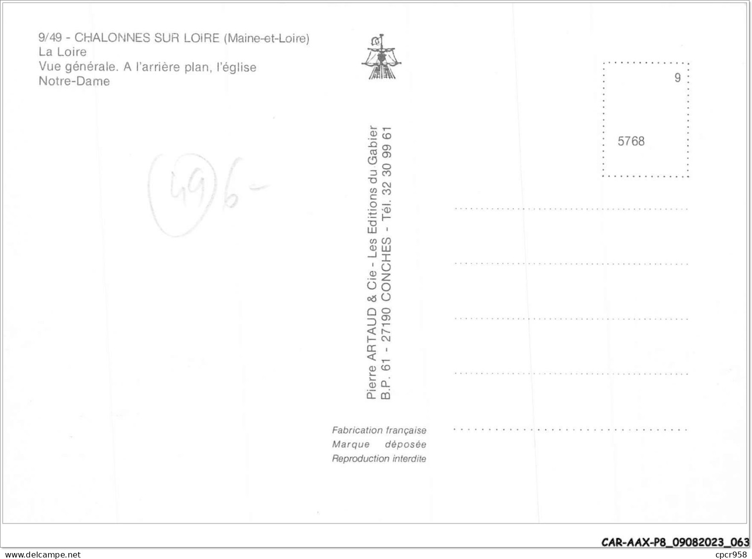 CAR-AAX-P8-49-0588 - CHALONNES-SUR-LOIRE - La Loire - Vue Generale - A L'arriere Plan - L'eglise Notre-Dame - Chalonnes Sur Loire