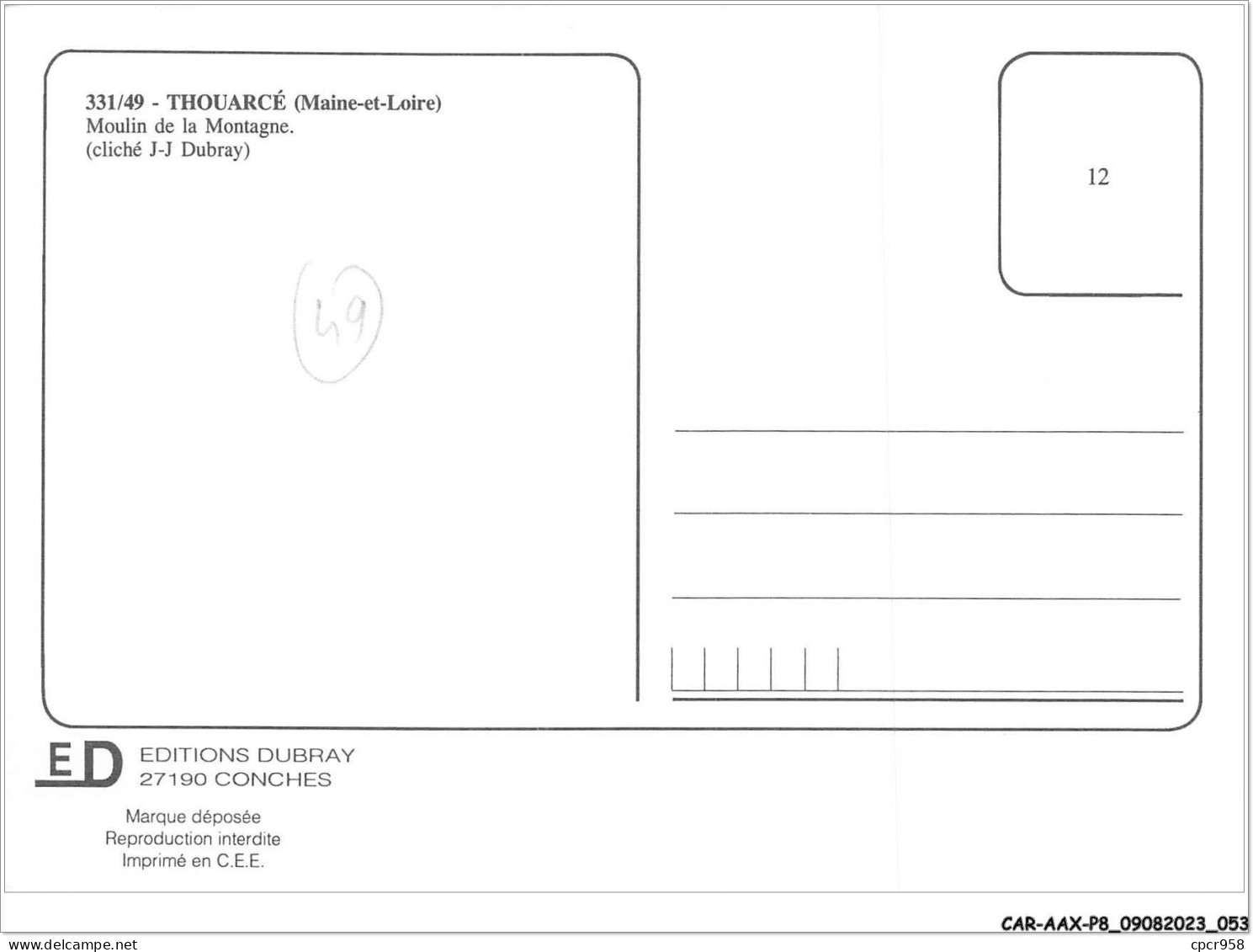CAR-AAX-P8-49-0583 - THOURCE - Moulin De La Montagne - Thouarce