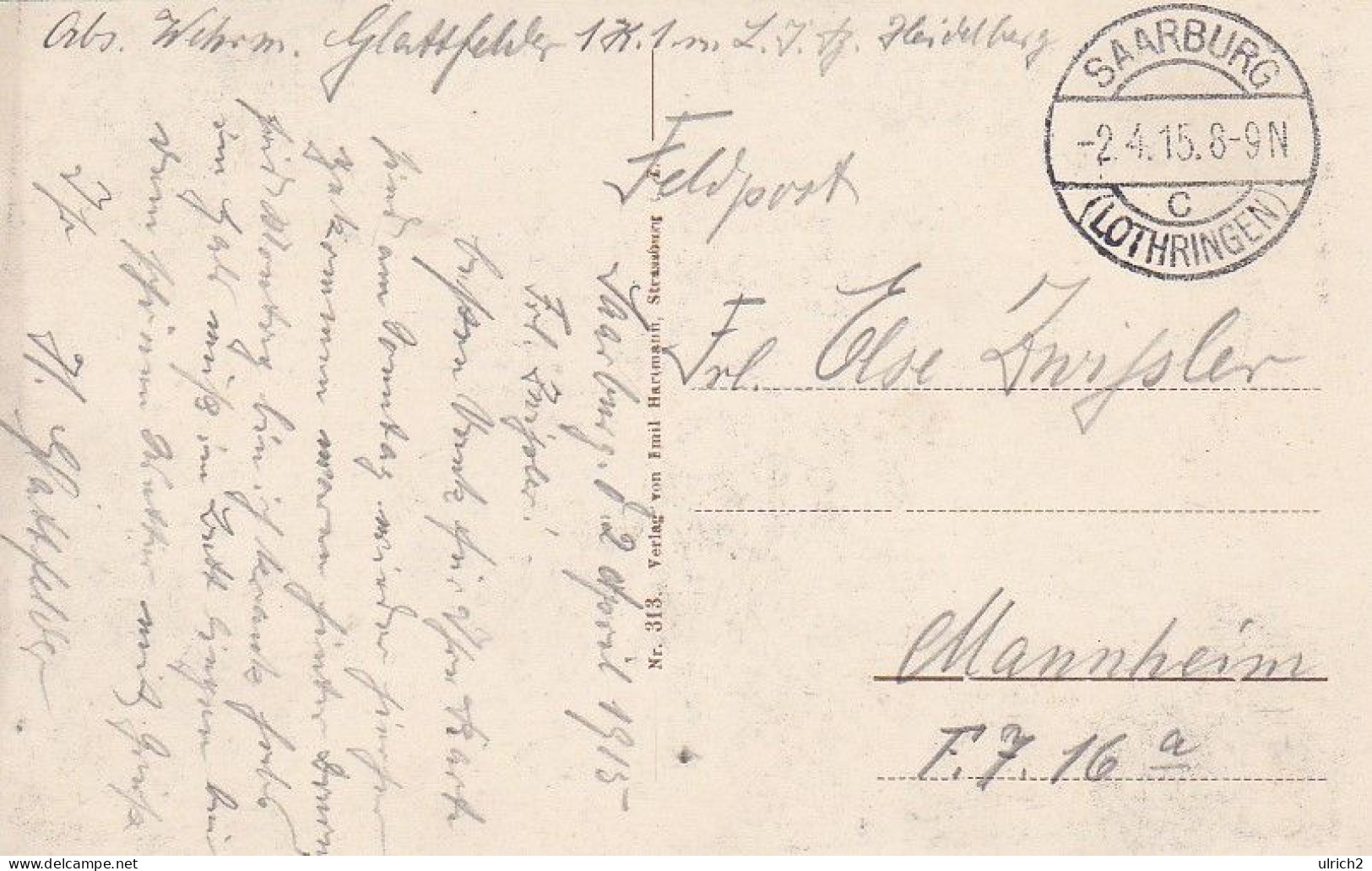 AK Elsass - Donon - Tempel - Feldpost Saarburg 1915 (69244) - Elsass