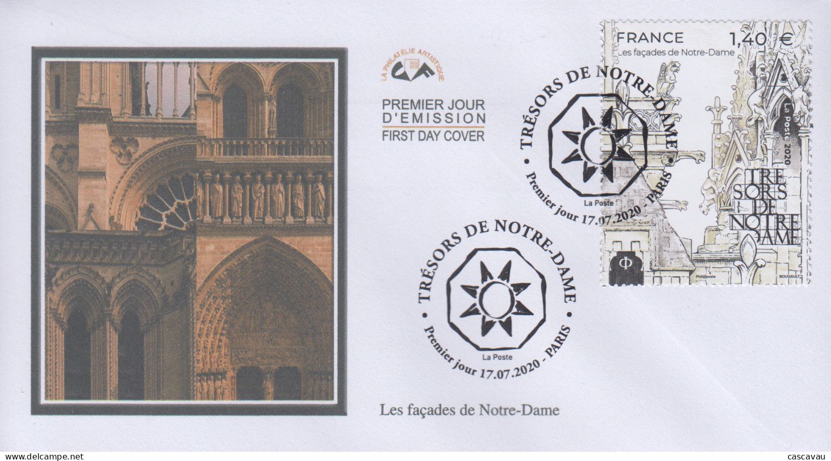 Enveloppe    FDC  1er   Jour    FRANCE    Trésors   Cathédrale   NOTRE  DAME  De  PARIS    2020 - 2020-…