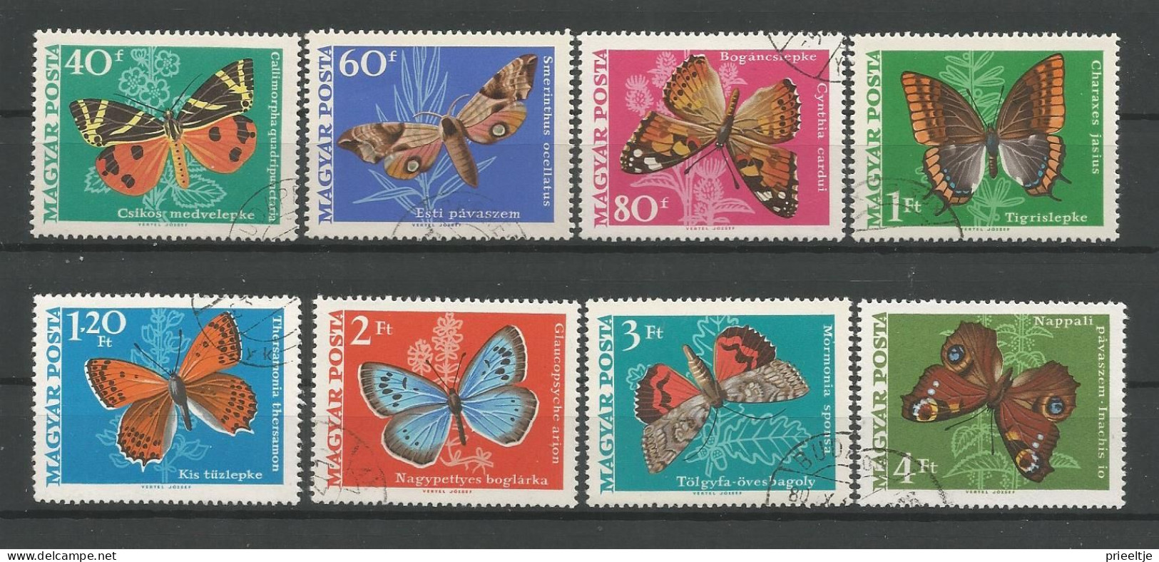 Hungary 1969 Butterflies Y.T. 2034/2041 (0) - Used Stamps