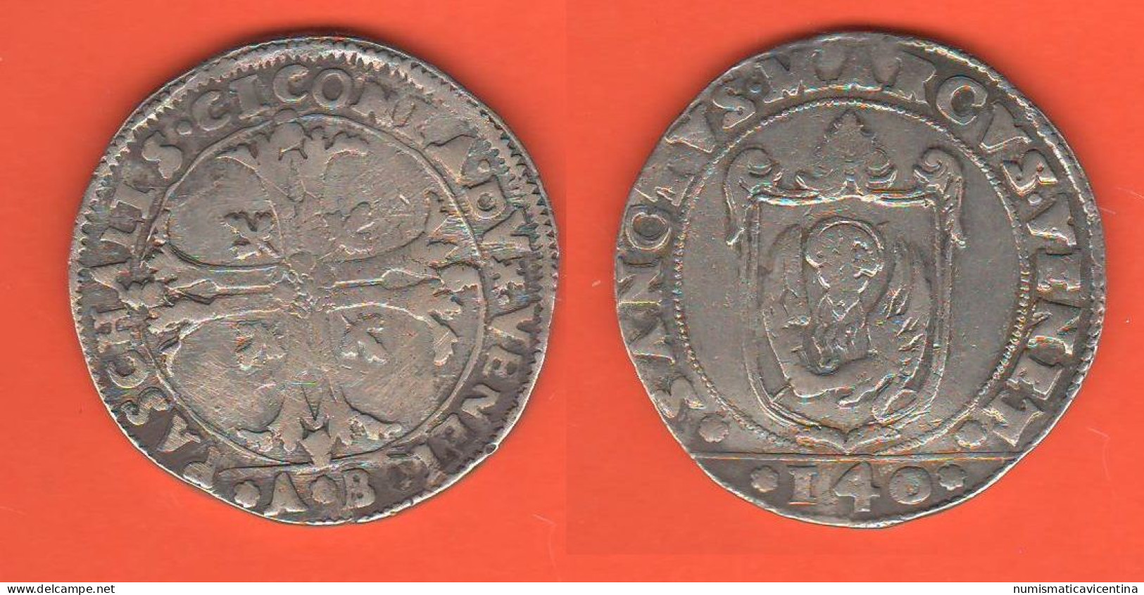 VENEZIA Pasquale Cicogna Scudo Della Croce Da 140 Soldi XVI° Siècle Silver Coin Italian Old States - Venecia