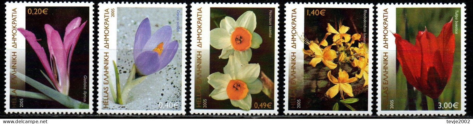 Griechenland Greece 2005 - Mi.Nr. 2285 - 2289 - Postfrisch MNH - Blumen Flowers - Altri & Non Classificati