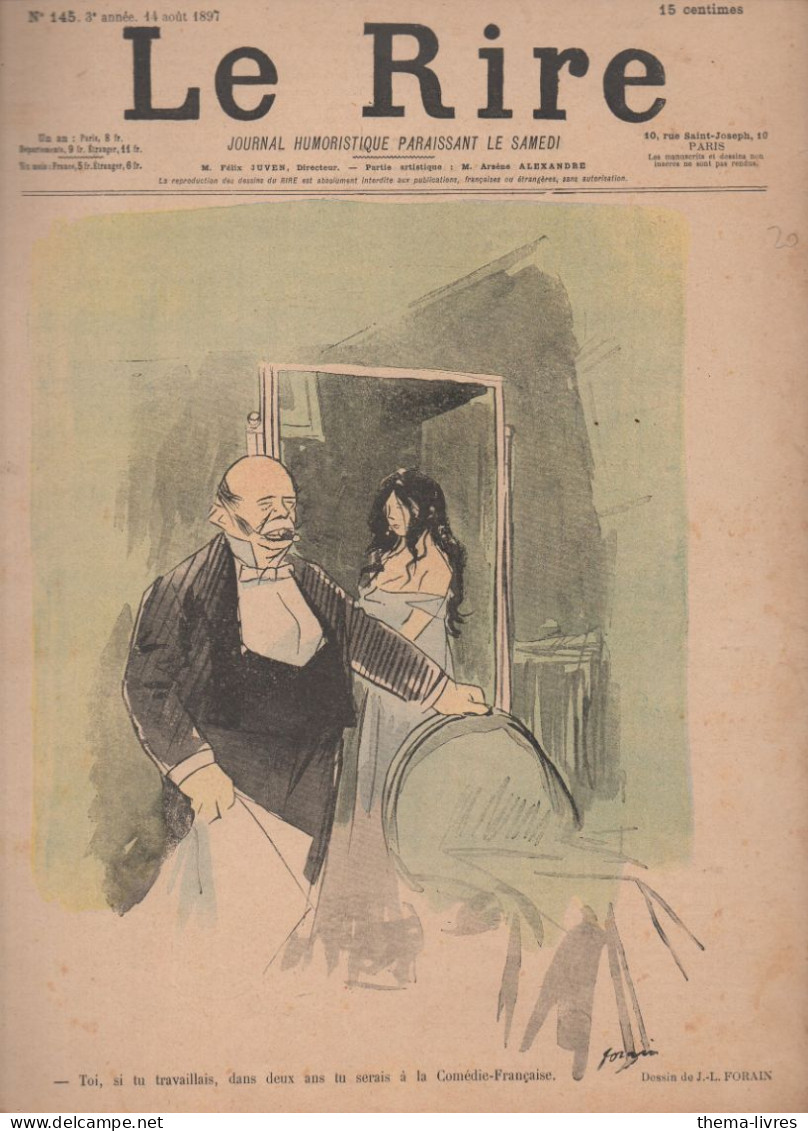 Revue  LE RIRE  N°145 Du 14 Aout 1897  Couverture  FORAIN  CAT4087BC) - Humor