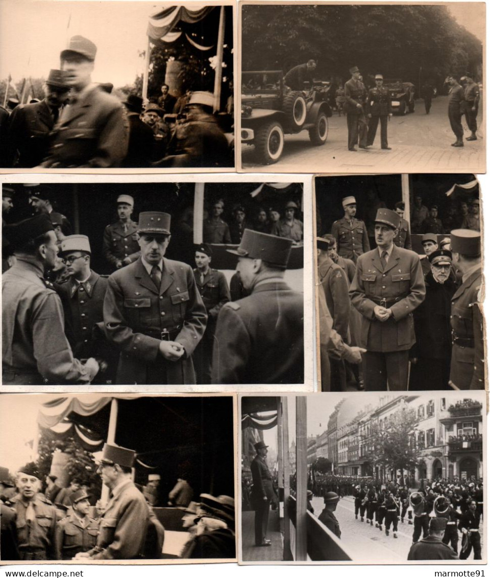 PHOTOS ORIGINALES  GUERRE 1945 CEREMONIE VICTOIRE GENERAL DE GAULLE  ARMEE LIBERATION ALLEMAGNE FREIBURG BRISGAU ?? - 1939-45