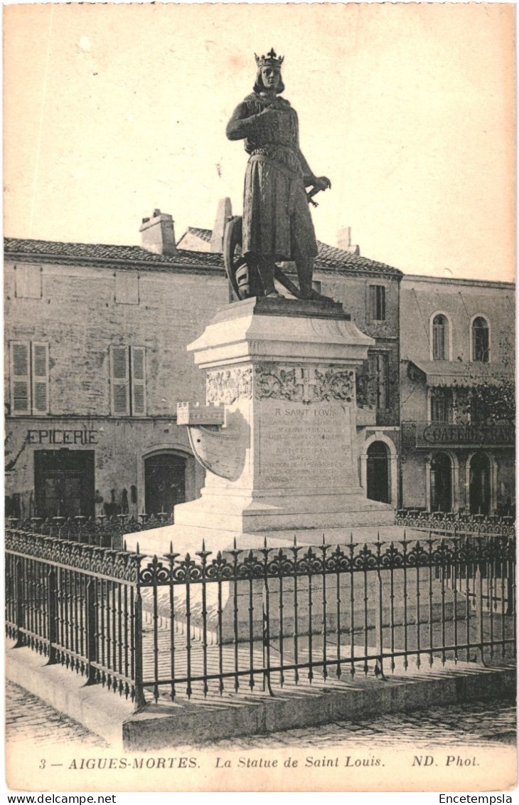 CPA Carte Postale France Aigues-Mortes Statue De Saint Louis    VM80568ok - Aigues-Mortes