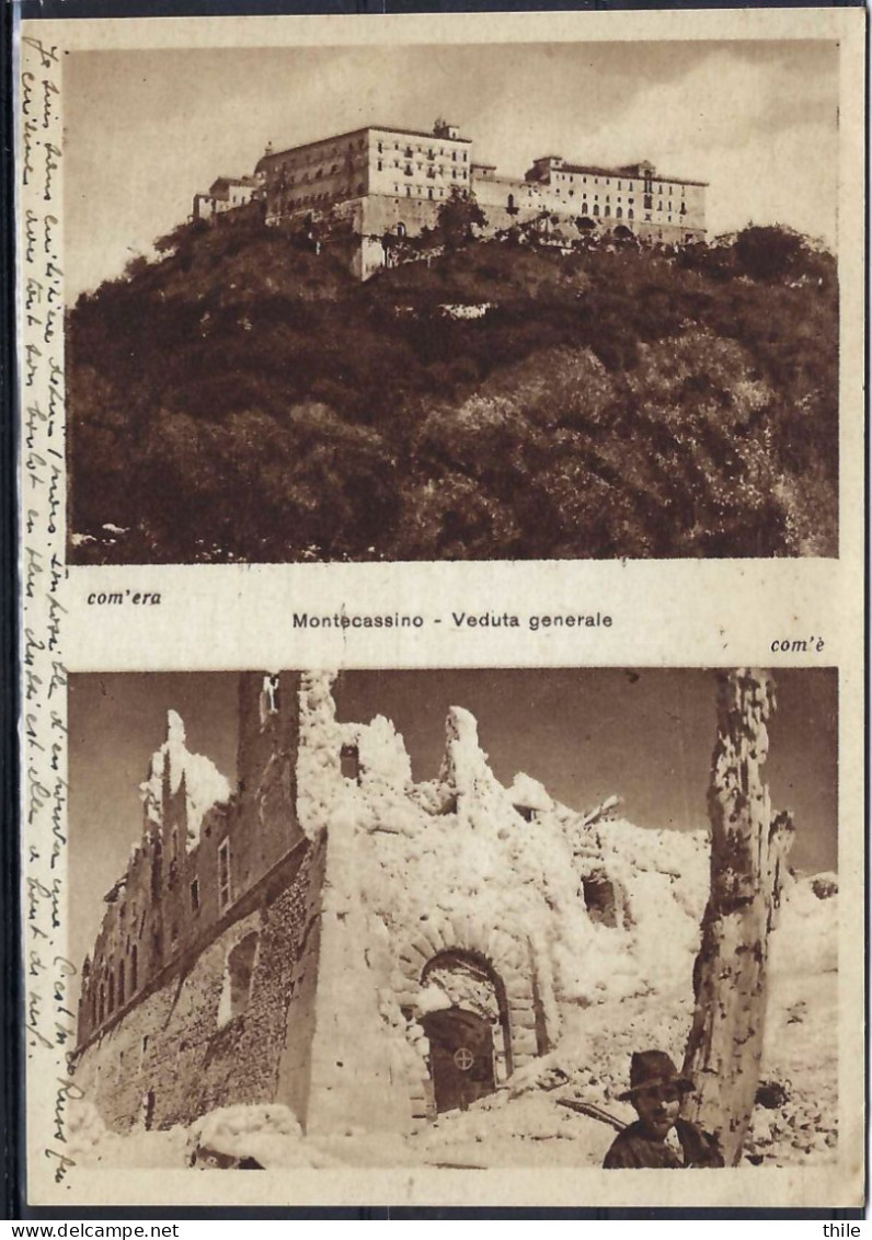 Montecassino - Veduta Generale - Com'era / Com'è - Frosinone