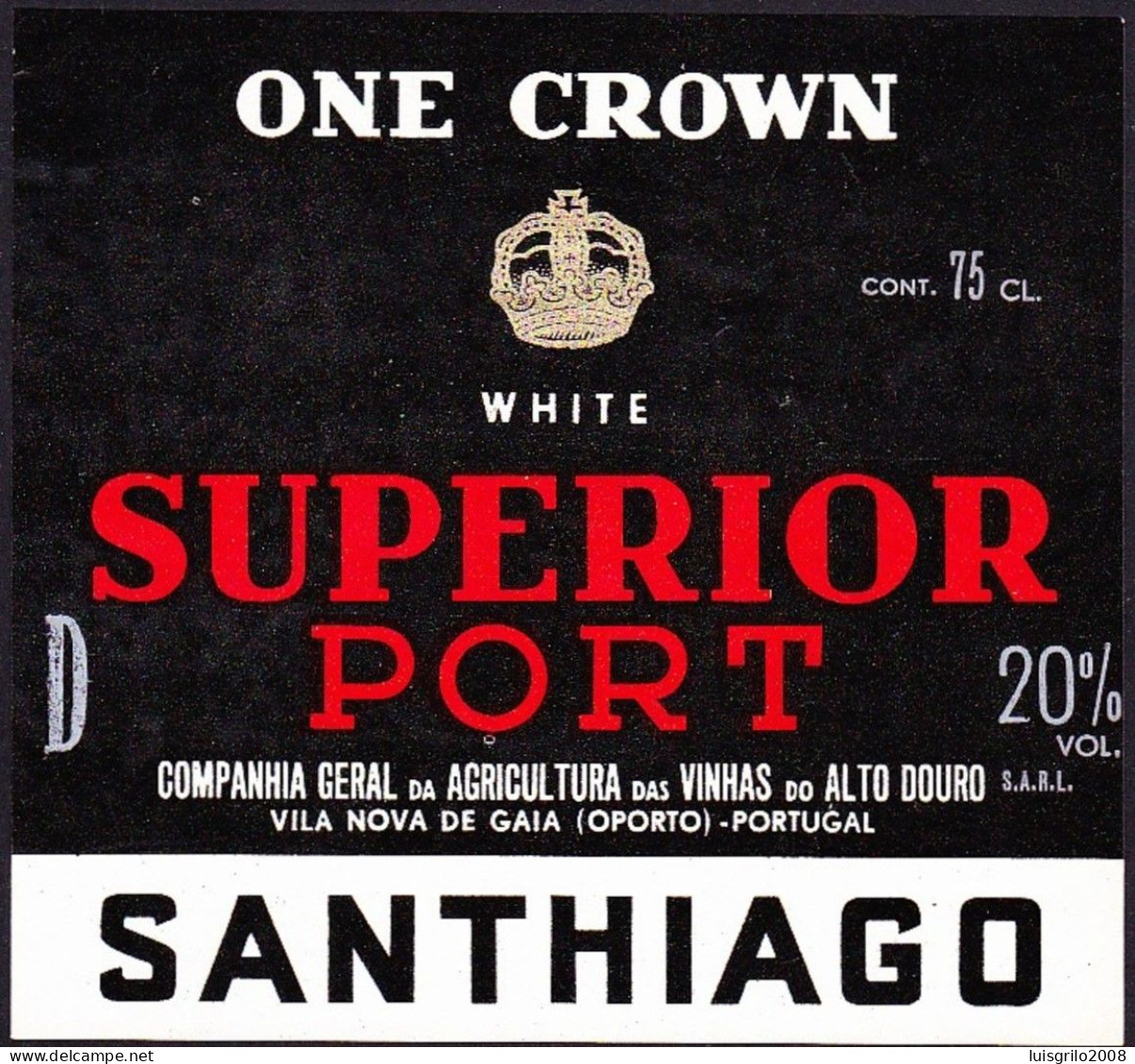 Port Wine Label, Portugal - One Crown SUPERIOR PORT -|- Compª Vinhas Alto Douro. Vila Nova Gaia - Andere & Zonder Classificatie