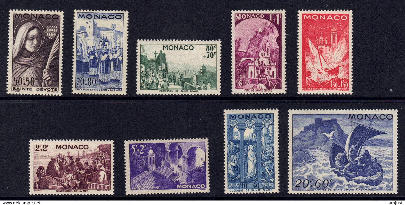 Monaco // 1944 // Fête De Sainte-dévote Série Timbres Neufs** MNH  No. Y&T 265 à 273 - Unused Stamps