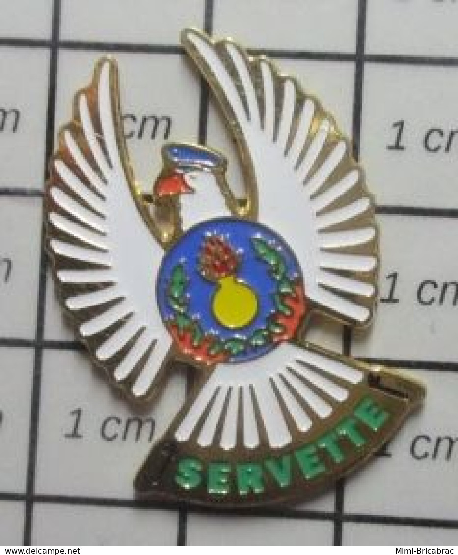 3517 Pin's Pins / Beau Et Rare / ANIMAUX / PIGEON BLANC  POSTE DE LA SERVETTE GENEVE - Tiere