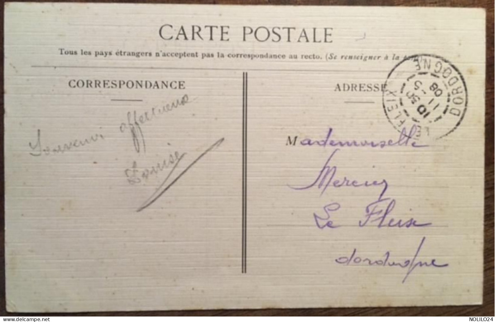 Cpa 24 Dordogne, Colorisée Toilée LA FORCE (LAFORCE), Près Bergerac, Bœufs Au Pâturage, éd Flouret, écrite En 1908 - Sonstige & Ohne Zuordnung