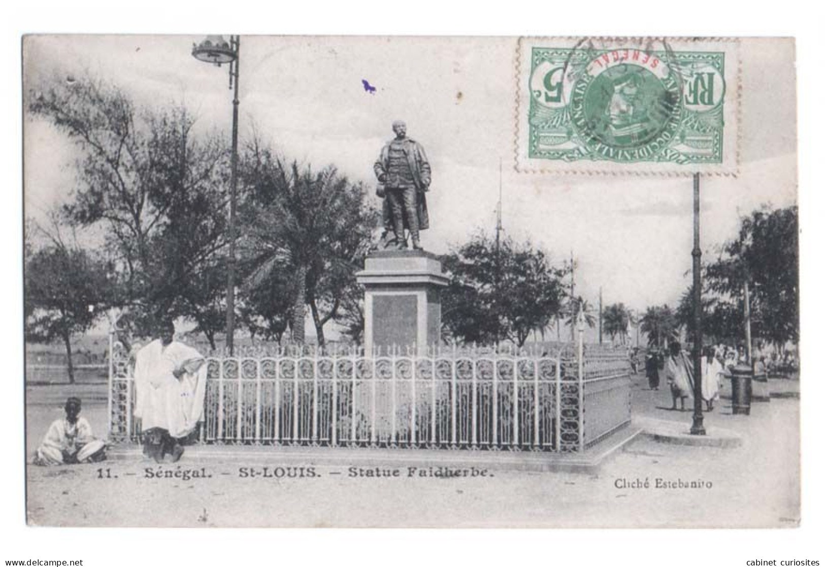 Sénégal - St Louis En 1908 - Statue Faidherbe - Animée - Saint-Louis-du-Sénégal - Senegal