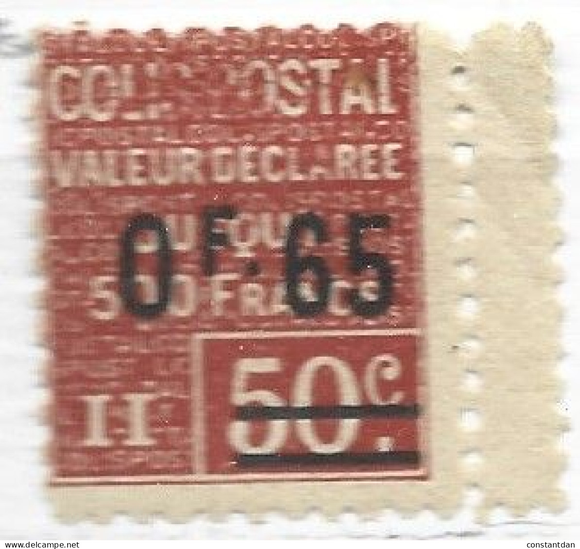 FRANCE COLIS POSTAL N° 60 0.65 S 50 C ROUGE VALEUR DECLAREE NEUF SANS CHARNIERE - Nuovi