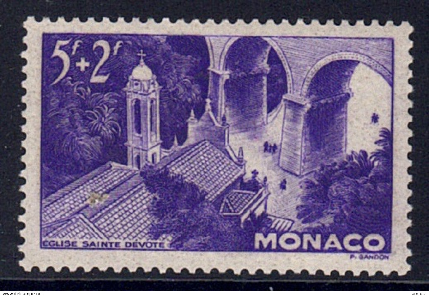 Monaco // 1944 //  Sainte-dévote, église Timbres Neufs** MNH  No. Y&T 271 - Ungebraucht