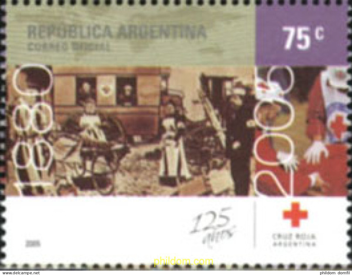 183391 MNH ARGENTINA 2005 125 ANIVERSARIO DE LA CRUZ ROJA ARGENTINA - Unused Stamps