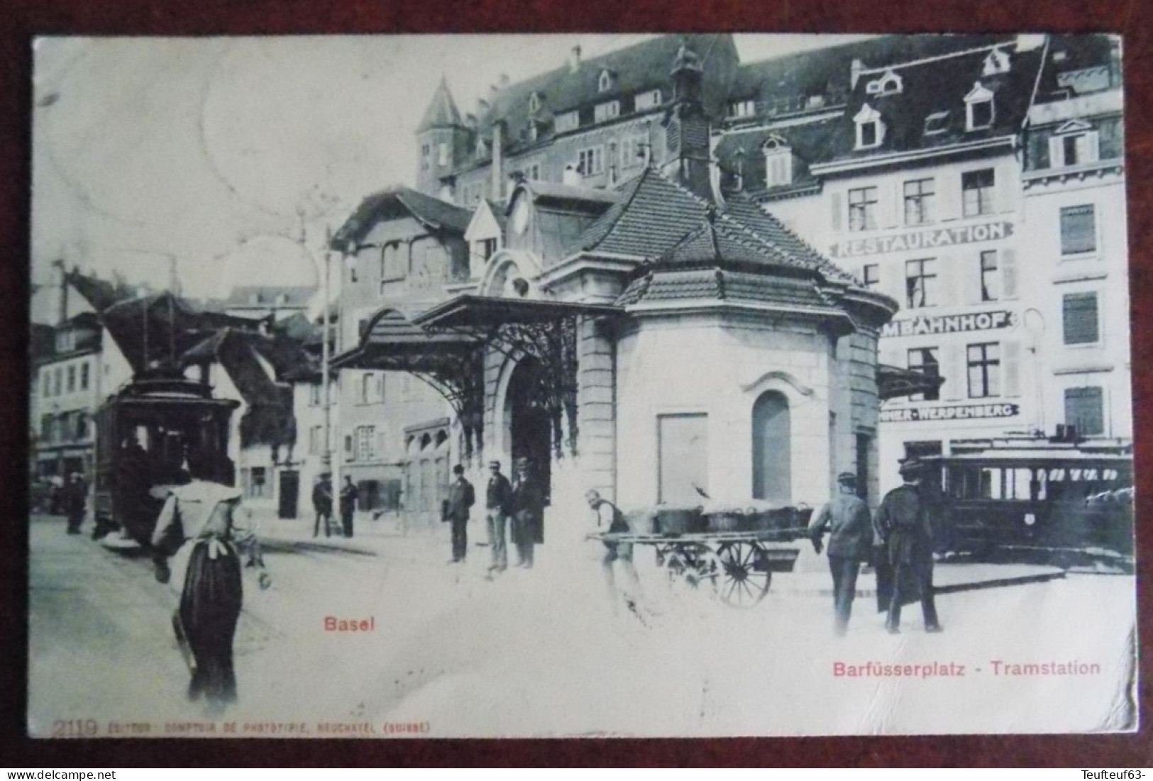 Cpa Basel ; Barfüsserplatz - Tramstation - Bazel