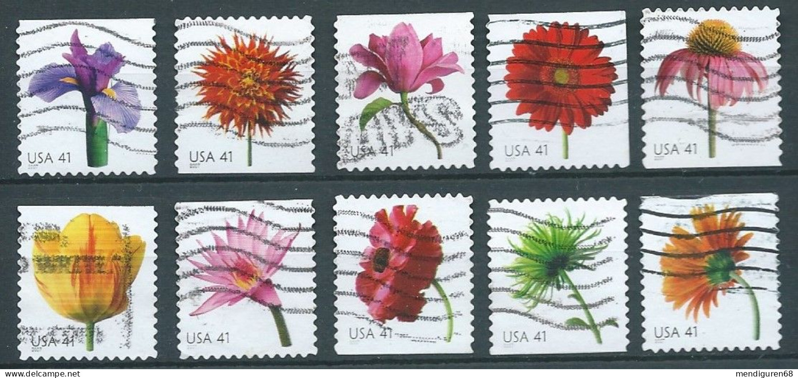 VERINIGTE STAATEN ETAS UNIS USA 2007 FROM BLKT BEAUTIFUL BLOOMS SET 10V USED SC 4176-85 YT 3966-75 MI 4283-92 SG 4767-76 - Used Stamps