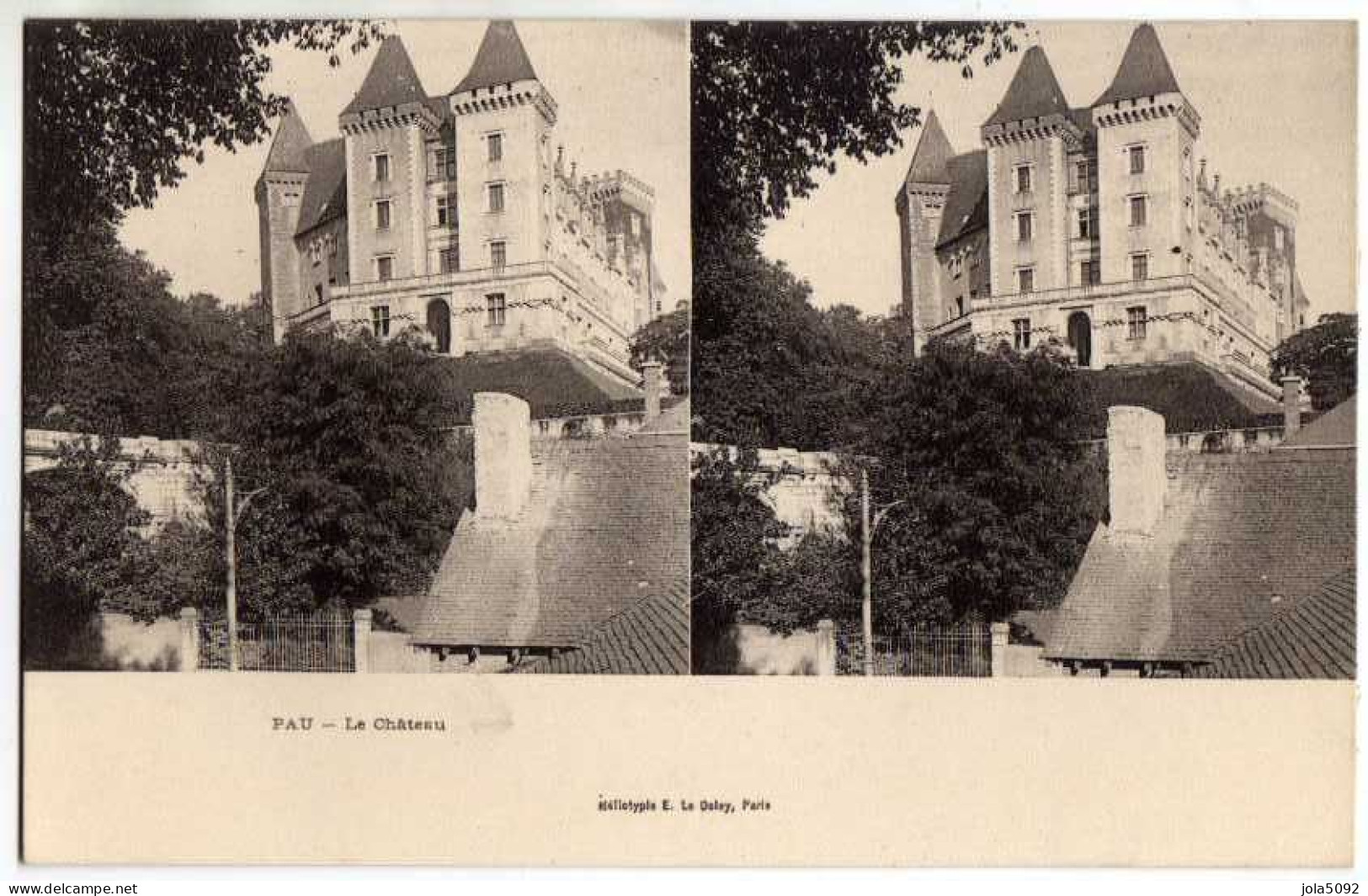 64 / PAU - Le Château - Carte Stéréo - Pau