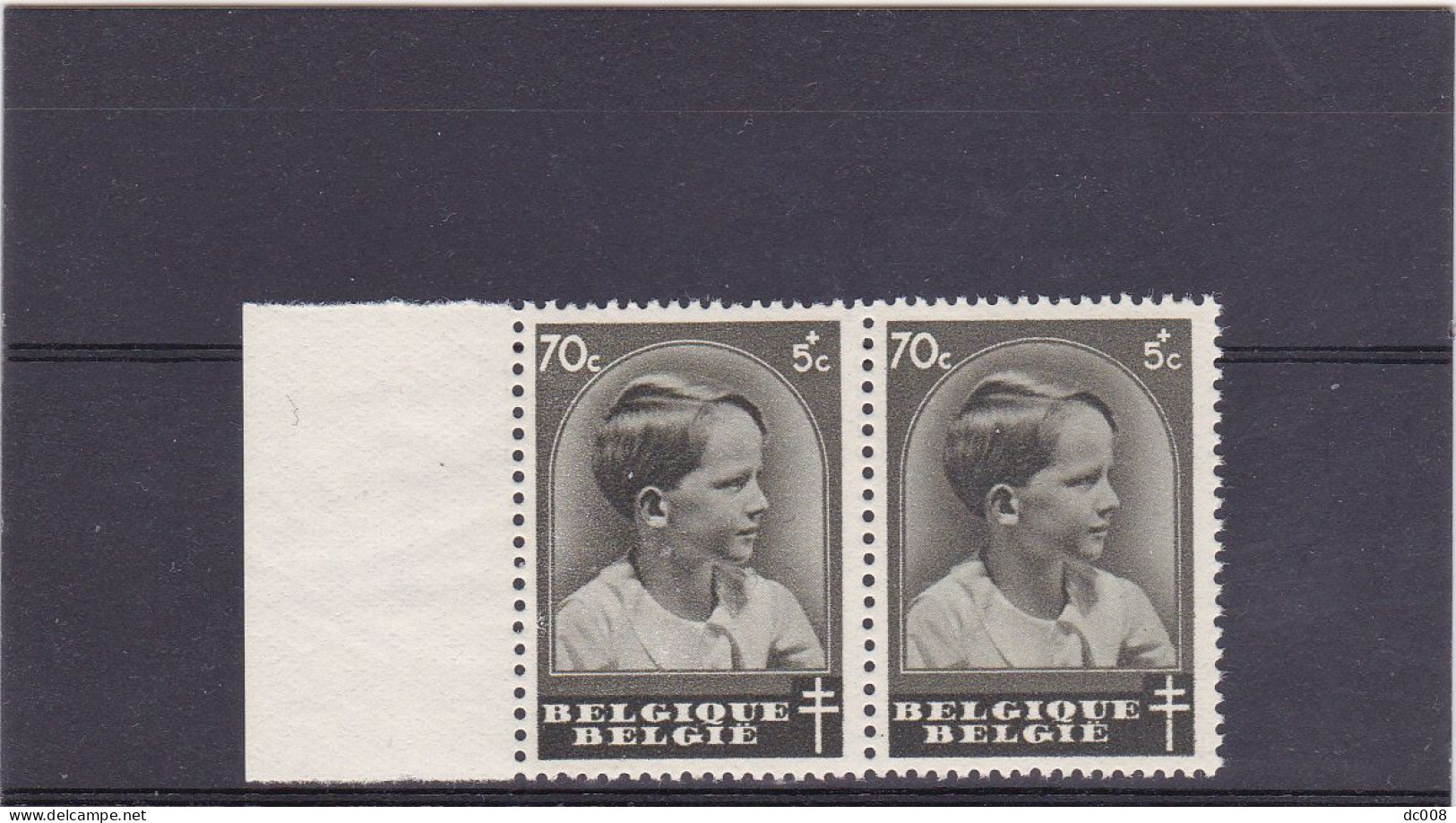 1936-COB 442-V 70c Witte Vlekken In Hals-Taches Blanches Dans Le Cou - Paar/pair - MNH - 1931-1960