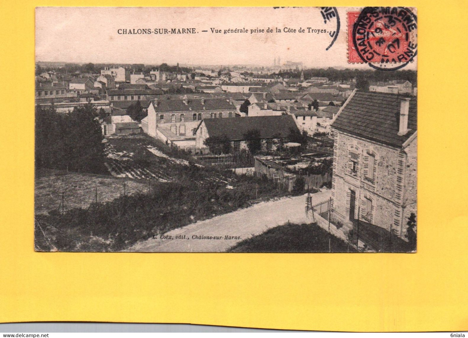 18842 CHALONS Sur MARNE Vue Générale Prise De La Côte De Troyes     (2 Scans ) 51 - Châlons-sur-Marne