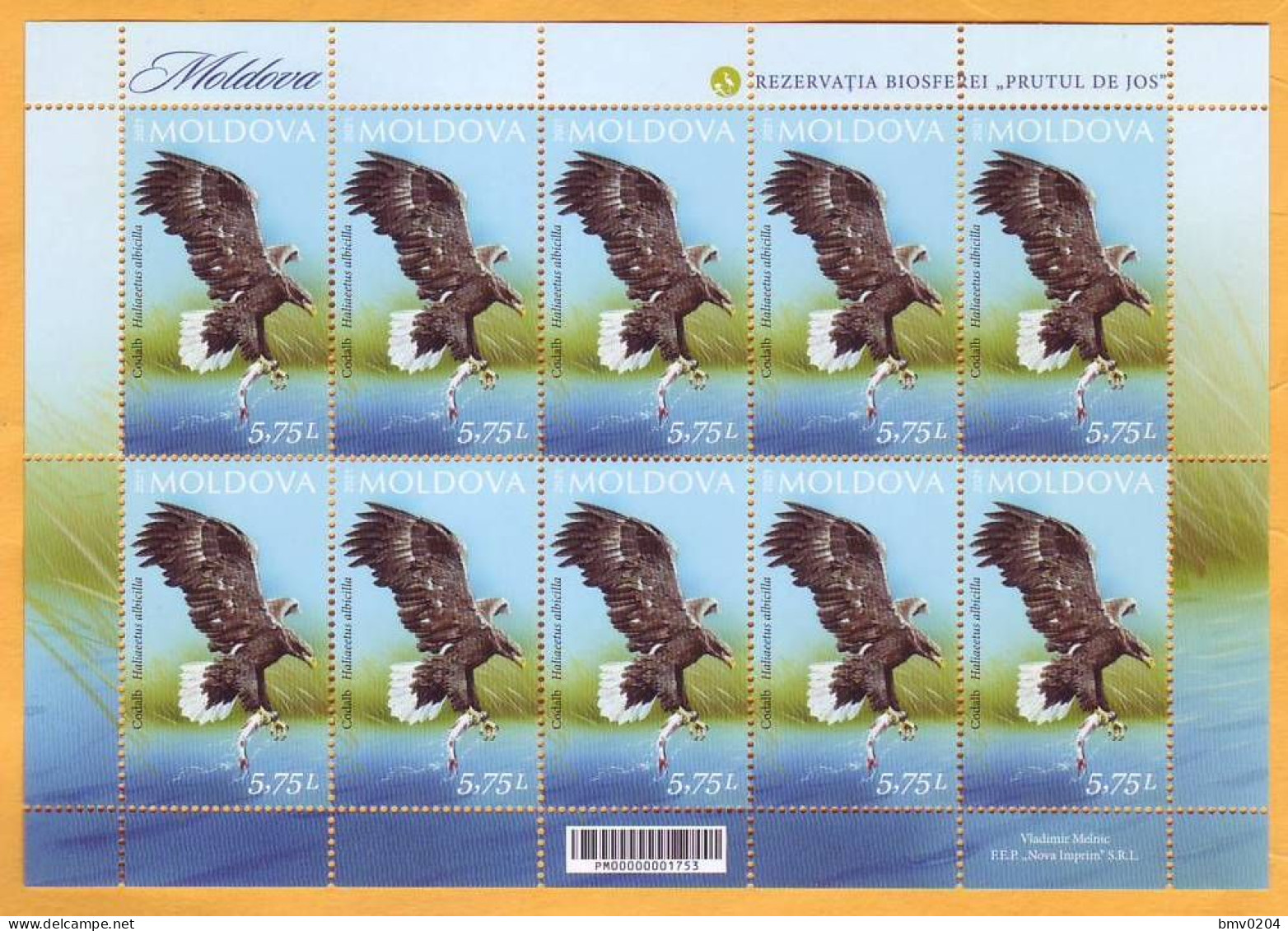 2021 Moldova Moldavie Moldau Romania  Sheet  Lower Prut ”Biosphere Reserve” Birds, Fauna Mint 5.75 - Moldavie