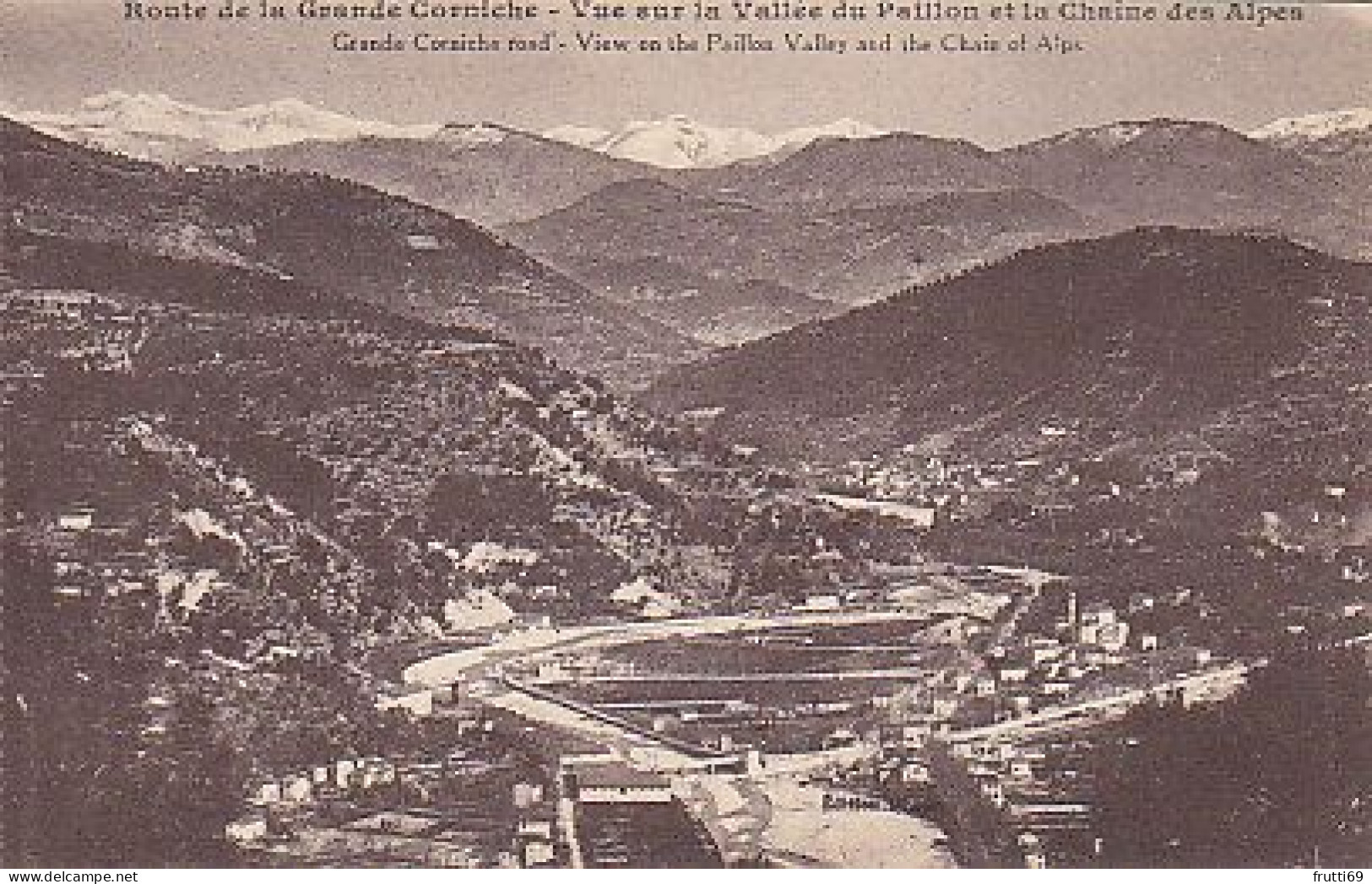 AK 210893 FRANCE - Route De La Grande Corniche - Vue Sur La Vallée Du Paillon Et La Chaine Des Alpes - Beaulieu-sur-Mer