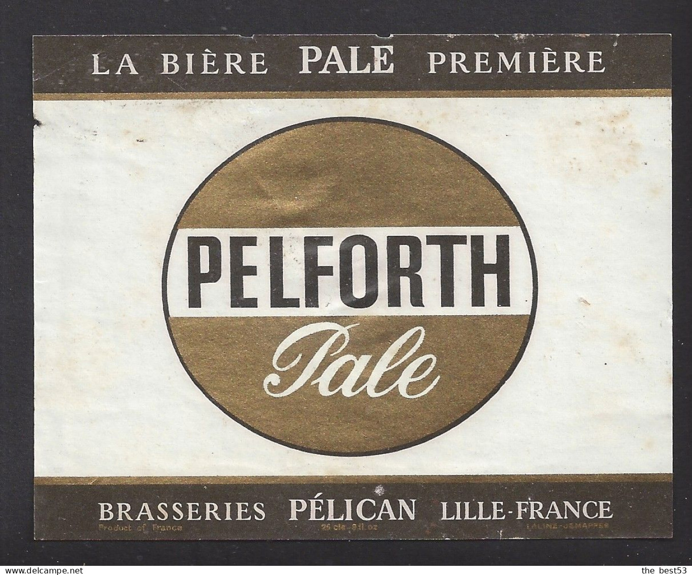 Etiquette De Bière Pale  -  Pelforth  -    Brasserie  Pelican  à  Lille  (59) - Beer