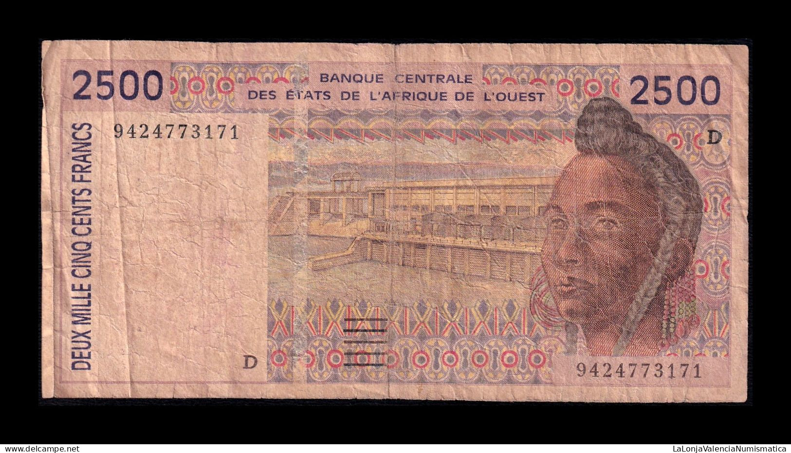 West African St. Mali 2500 Francs BCEAO 1994 Pick 412Dc Bc F - West African States