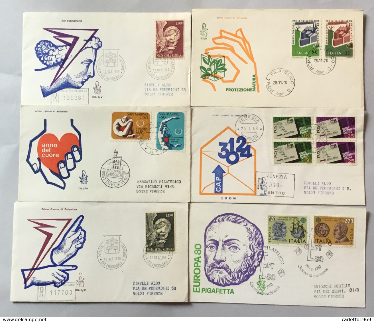 80 BUSTE FDC - FIRST DAY ISSUE - DAL 1959 Al 1977 - 5 VENETIA - FDC