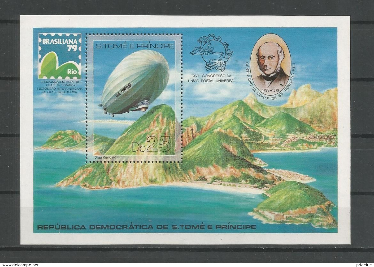 St Tome E Principe 1979 Brasiliana Zeppelin S/S   ** - São Tomé Und Príncipe